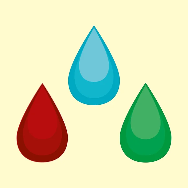 Vektor illustration av cartoon vattendroppe blod olja — Stock vektor