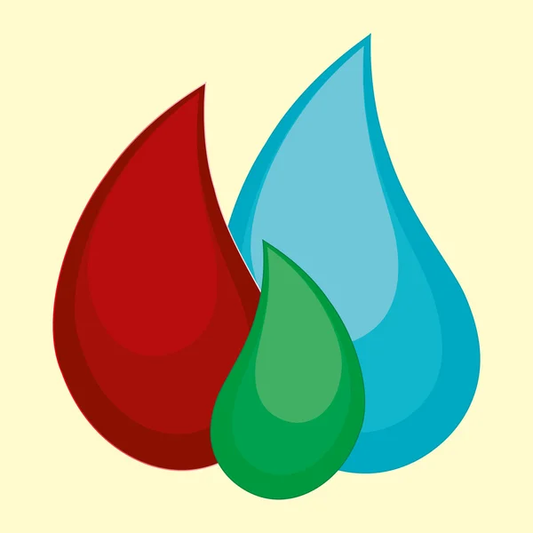 Vektor illustration av cartoon vattendroppe blod olja — Stock vektor