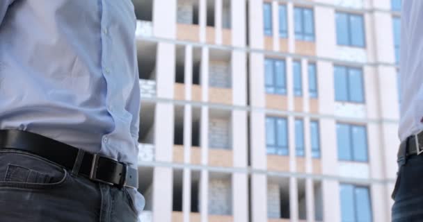 One Man Throws Keys Apartment Other Catches Them His Palm — Stock Video