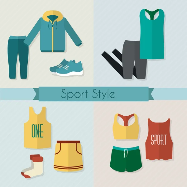 Sport clothing icons set.