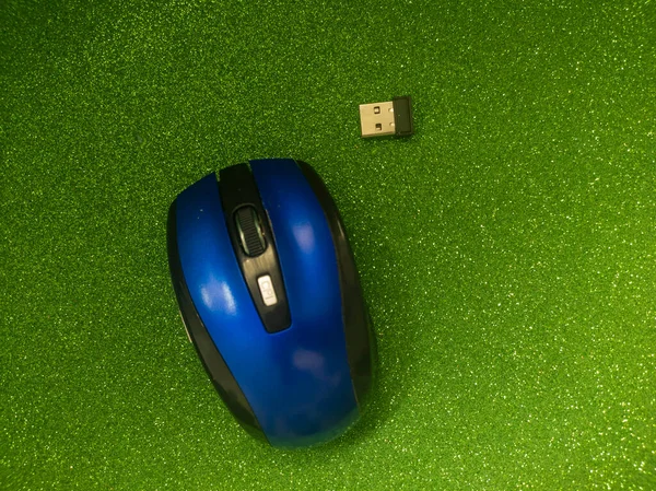 Ποντίκια Μικρό Μπλε Ασύρματο Ποντίκι — Φωτογραφία Αρχείου