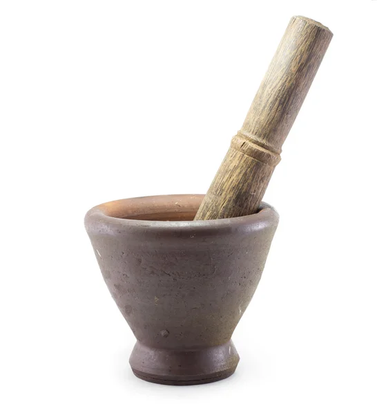 Mortar & Pestle Isolated with white background — Stock Photo, Image