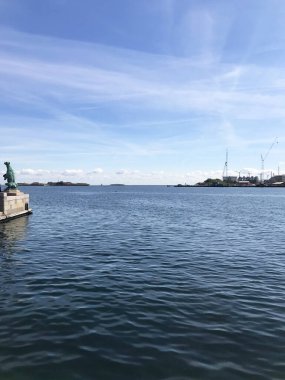 Kopenhag, Danimarka 'da mavi deniz ve gökyüzü