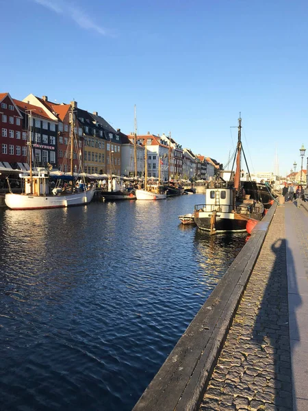 Λιμάνι Nyhavn Στην Κοπεγχάγη Δανία — Φωτογραφία Αρχείου