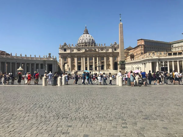 Площадь Петра Базилика Ватикане Италия — стоковое фото