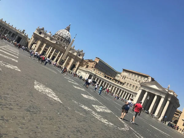 Площадь Петра Базилика Ватикане Италия — стоковое фото