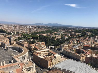 Vatikan, İtalya 'daki Aziz Peter Bazilikasından hava manzarası