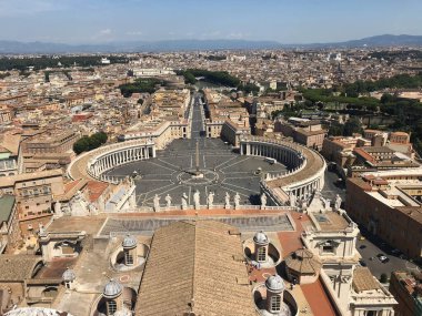 Vatikan, İtalya 'daki Aziz Peter Bazilikasından hava manzarası