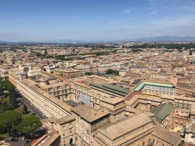 Vatikan, İtalya 'daki Aziz Peter Bazilikasından hava manzarası