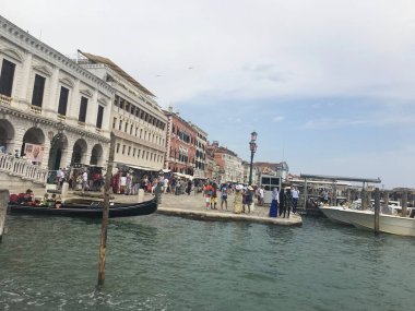 İtalya, Venedik 'teki Büyük Kanal Manzarası