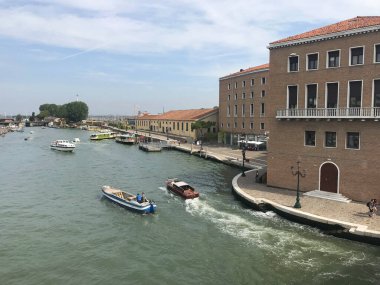 İtalya, Venedik 'teki Büyük Kanal Manzarası