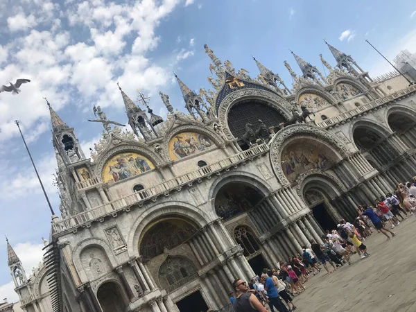 Basilica San Marco Manzarası Venedik Talya Daki San Marco Meydanı — Stok fotoğraf