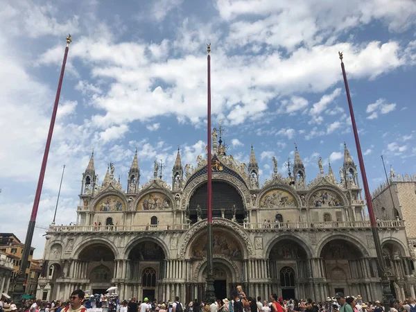 Basilica San Marco Manzarası Venedik Talya Daki San Marco Meydanı — Stok fotoğraf