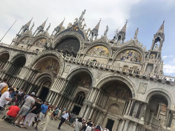 Basilica San Marco Manzarası Venedik Talya Daki San Marco Meydanı — Stok fotoğraf