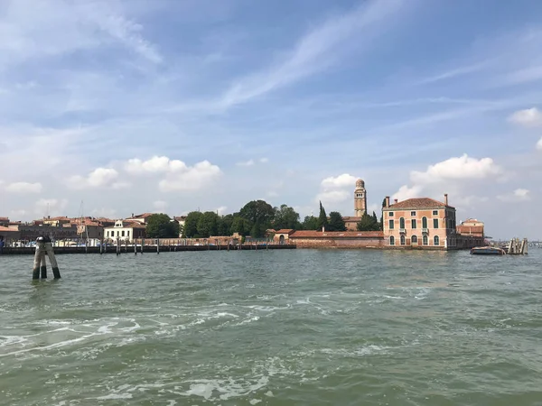 Vue Sur Mer Avec Ciel Bleu Venise Italie — Photo