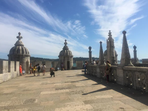 Věž Belem Řeky Tagus Lisabonu Portugalsko — Stock fotografie