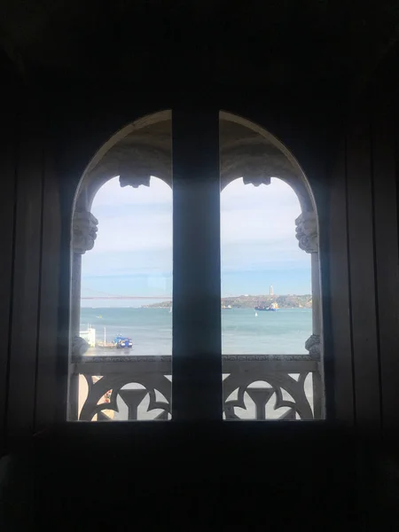 Torre Belém Perto Mar Lisboa Portugal — Fotografia de Stock