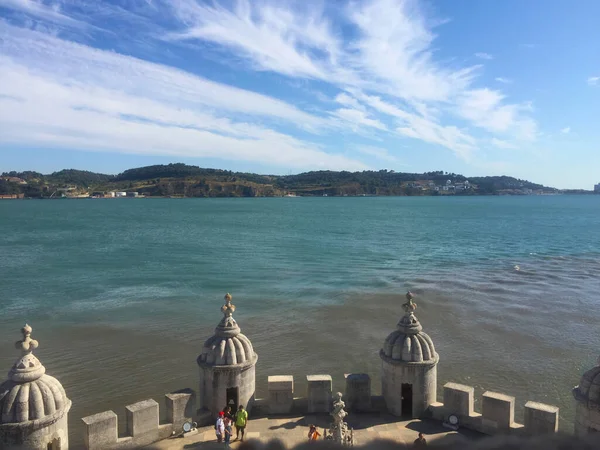 Torre Belem Cerca Del Río Tajo Lisboa Portugal — Foto de Stock