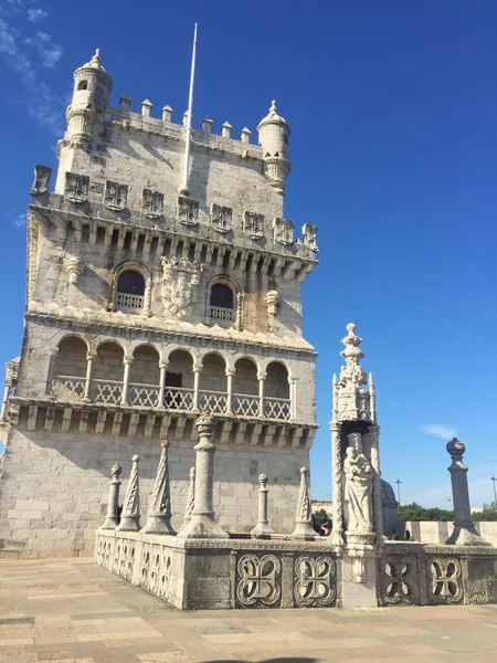 Věž Belem Řeky Tagus Lisabonu Portugalsko — Stock fotografie