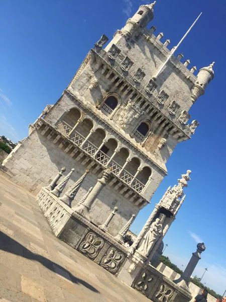 Věž Belem Řeky Tagus Lisabonu Portugalsko — Stock fotografie