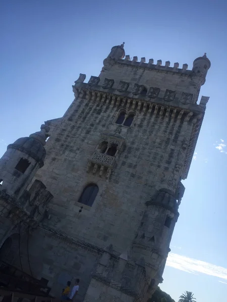 Башня Белем Возле Реки Тагус Лиссабоне Португалия — стоковое фото