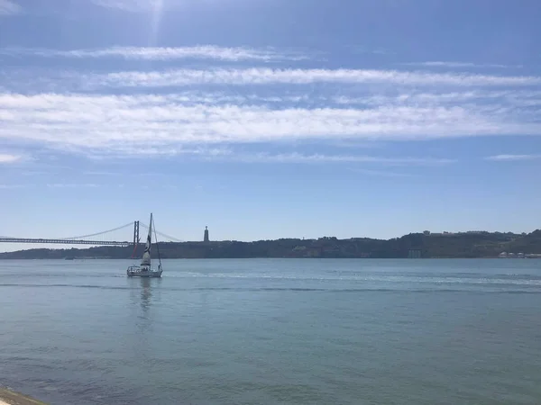 Pohled Řeku Tagus Lisabonu Portugalsko — Stock fotografie