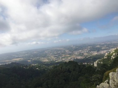 Sintra, Lizbon 'daki Pena Sarayı manzarası