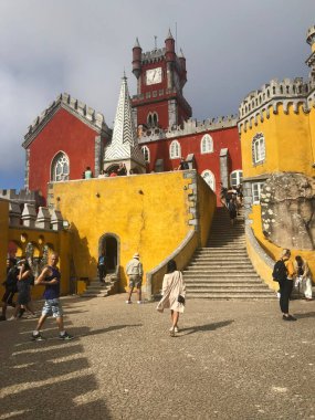 Sintra, Lizbon 'daki Pena Sarayı manzarası
