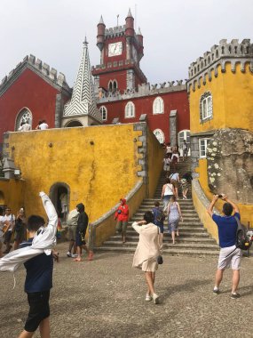 Sintra, Lizbon 'daki Pena Sarayı manzarası