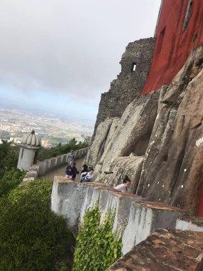 Sintra, Lizbon 'daki Pena Sarayı manzarası