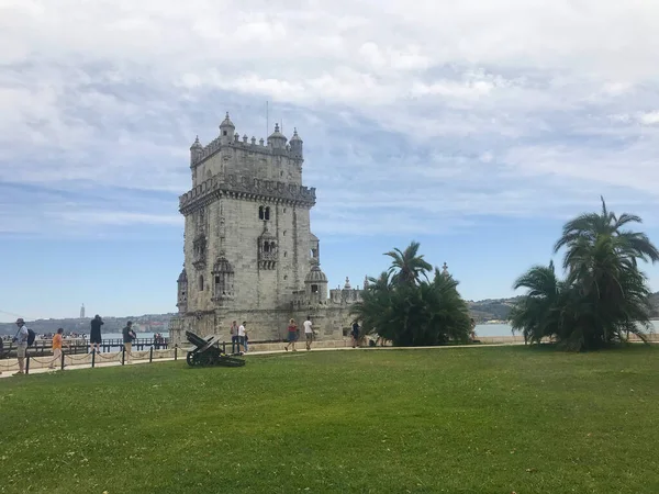 Věž Belem Řeky Tagus Lisabonu Portugalsko — Stock fotografie