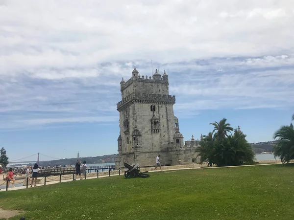 Věž Belem Řeky Tagus Lisabonu Portugalsko — Stock fotografie