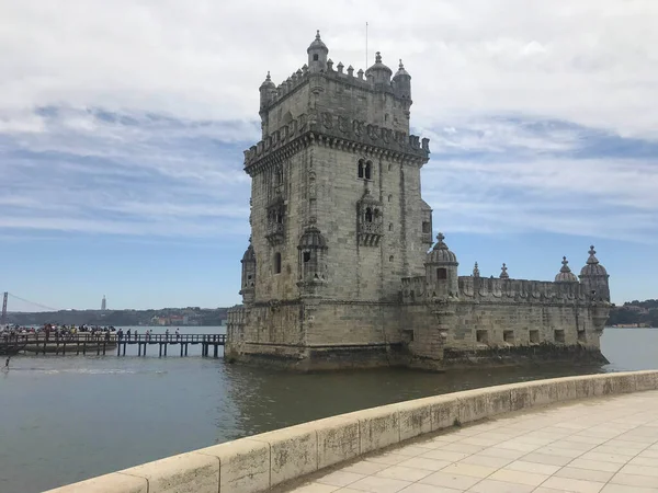 Věž Belem Řeky Tagus Lisabonu Portugalsko — Stock fotografie