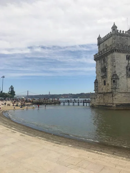 Lizbon Daki Tagus Nehrinin Yakınındaki Belem Kulesi — Stok fotoğraf