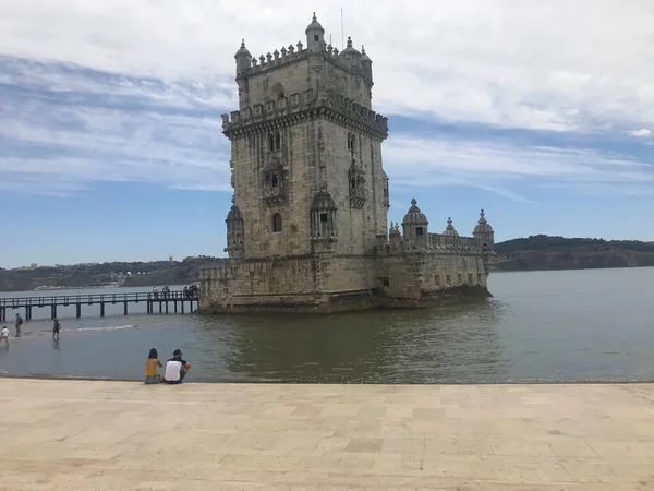 Tornet Belem Nära Floden Tejo Lissabon Portugal — Stockfoto