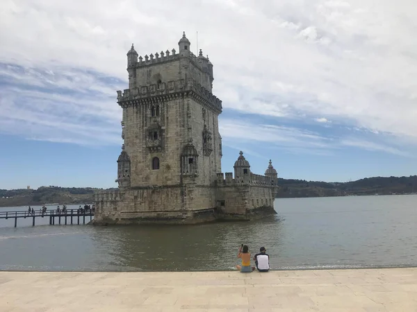 Věž Belem Řeky Tagus Lisabonu Portugalsko — Stock fotografie