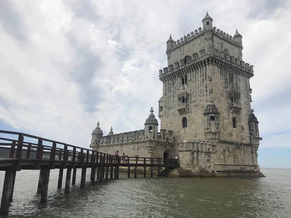 Věž Belem Řeky Tagus Lisabonu Portugalsko — Stock fotografie