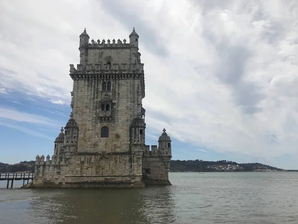 Tornet Belem Nära Floden Tejo Lissabon Portugal — Stockfoto