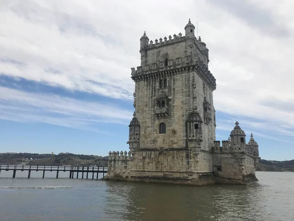 Věž Belem Řeky Tagus Lisabonu Portugalsko — Stock fotografie