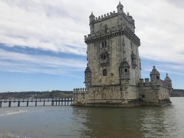 Tornet Belem Nära Floden Tejo Lissabon Portugal — Stockfoto