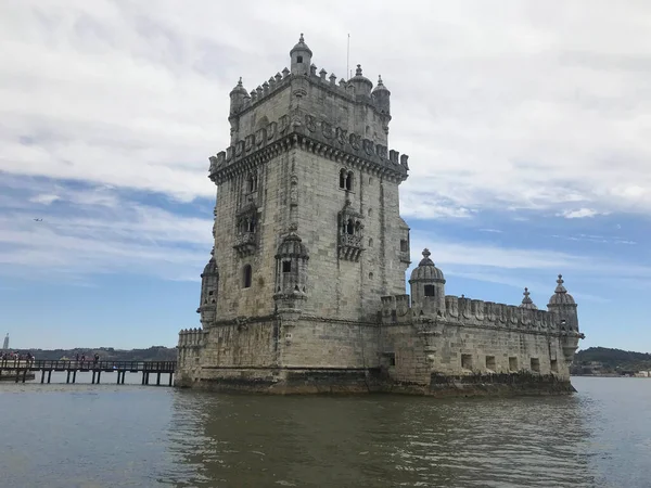 Věž Belem Řeky Tagus Lisabonu Portugalsko — Stock fotografie