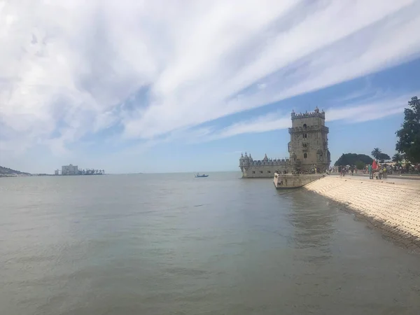 Πύργος Του Belem Κοντά Στον Ποταμό Tagus Στη Λισαβόνα Της — Φωτογραφία Αρχείου