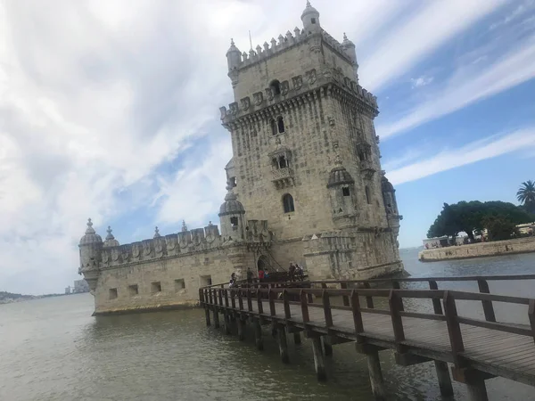 Věž Belem Řeky Tagus Lisabonu Portugalsko — Stock fotografie