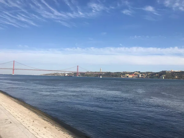 Tagusfloden Nära Upptäcktsmonumentet Lissabon Portugal — Stockfoto
