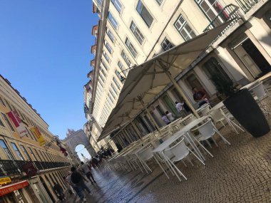 Lizbon şehir merkezindeki sokak Portekiz