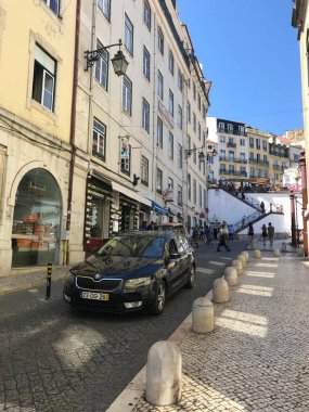 Lizbon şehir merkezindeki sokak Portekiz