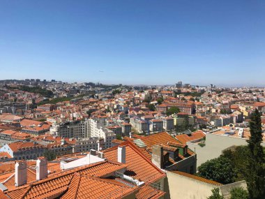 Lizbon 'daki şehrin havadan görünüşü