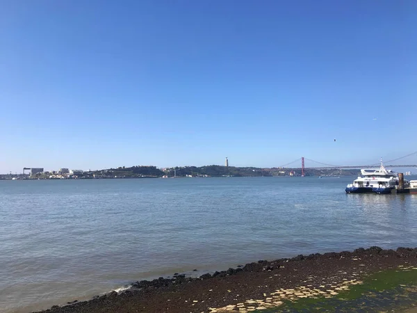 View Tagus River Cais Das Colunas Lisbon Portugal — Stock Photo, Image