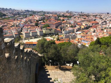 Lizbon 'daki şehrin havadan görünüşü