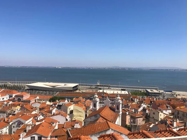 Αεροφωτογραφία Της Πόλης Λισαβόνα Πορτογαλία — Φωτογραφία Αρχείου